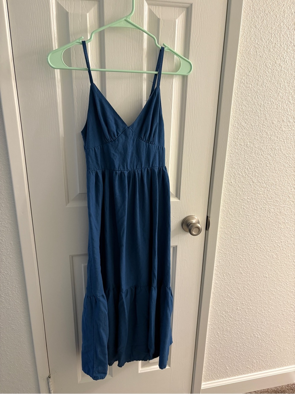 Japna Blue Midi Dress with Spaghetti Straps